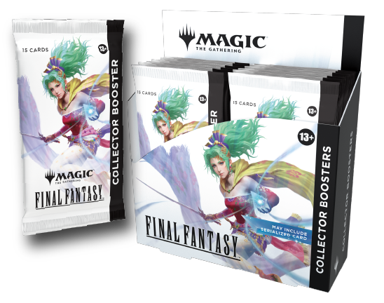 Two 'Magic: The Gathering' Final Fantasy trading card packs on a white background