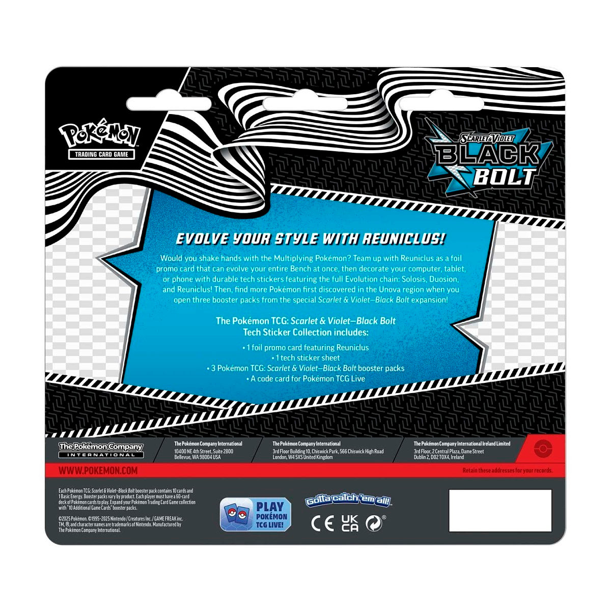 Pokémon TCG: Scarlet & Violet-Black Bolt Tech Sticker Collection