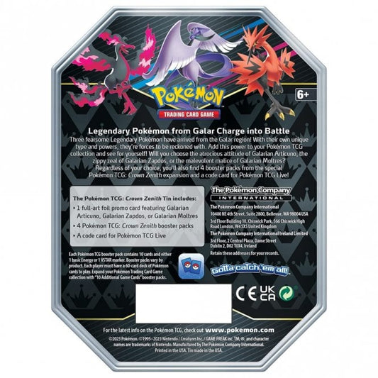 Pokémon TCG: Crown Zenith Tin (Galarian Articuno)