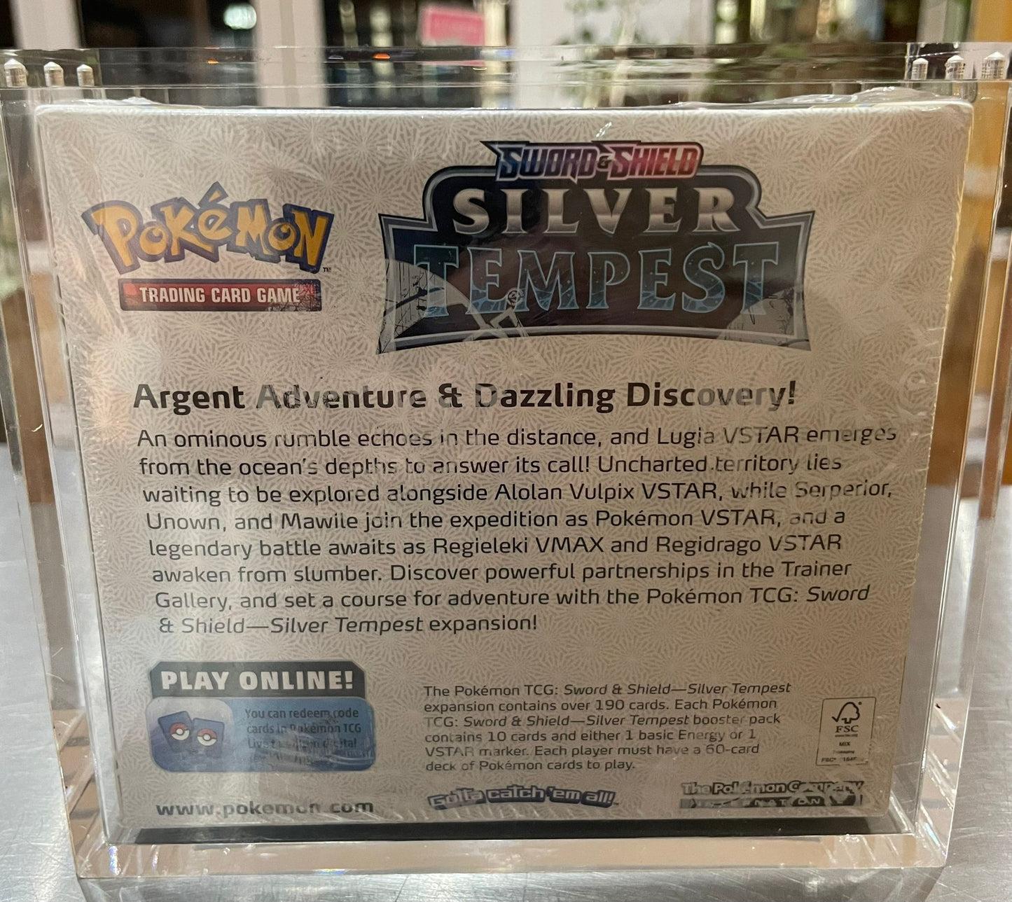 Pokemon TCG: Silver Tempest Booster Box (With Acrylic case)