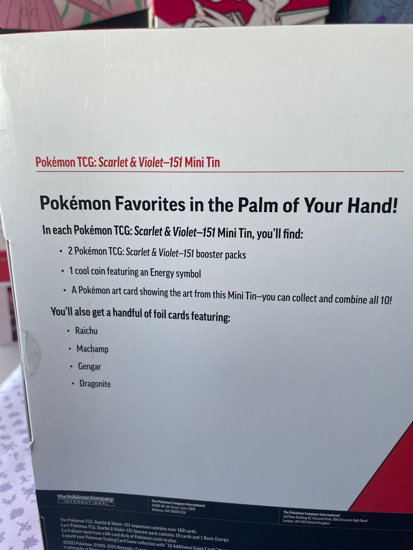 Pokemon TCG: Scarlet & Violet 151 4 Pack Mini Tin Bundle