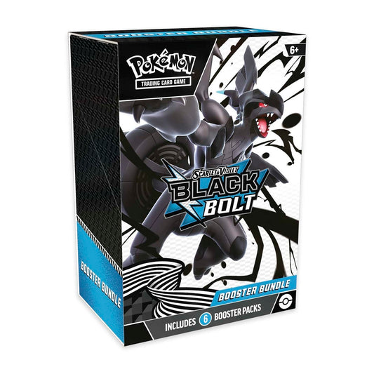 Pokémon Black Bolt trading card game booster bundle packaging on a white background Pokemon black bolt booster bundle RRP 