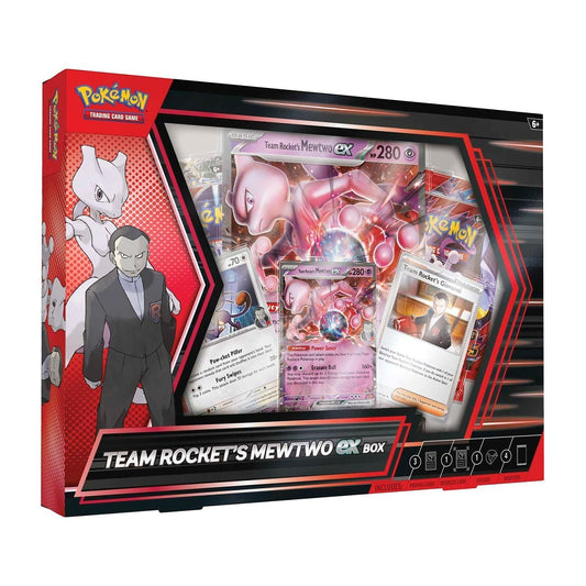 Pokémon trading card game box featuring Team Rocket's Mewtwo EX