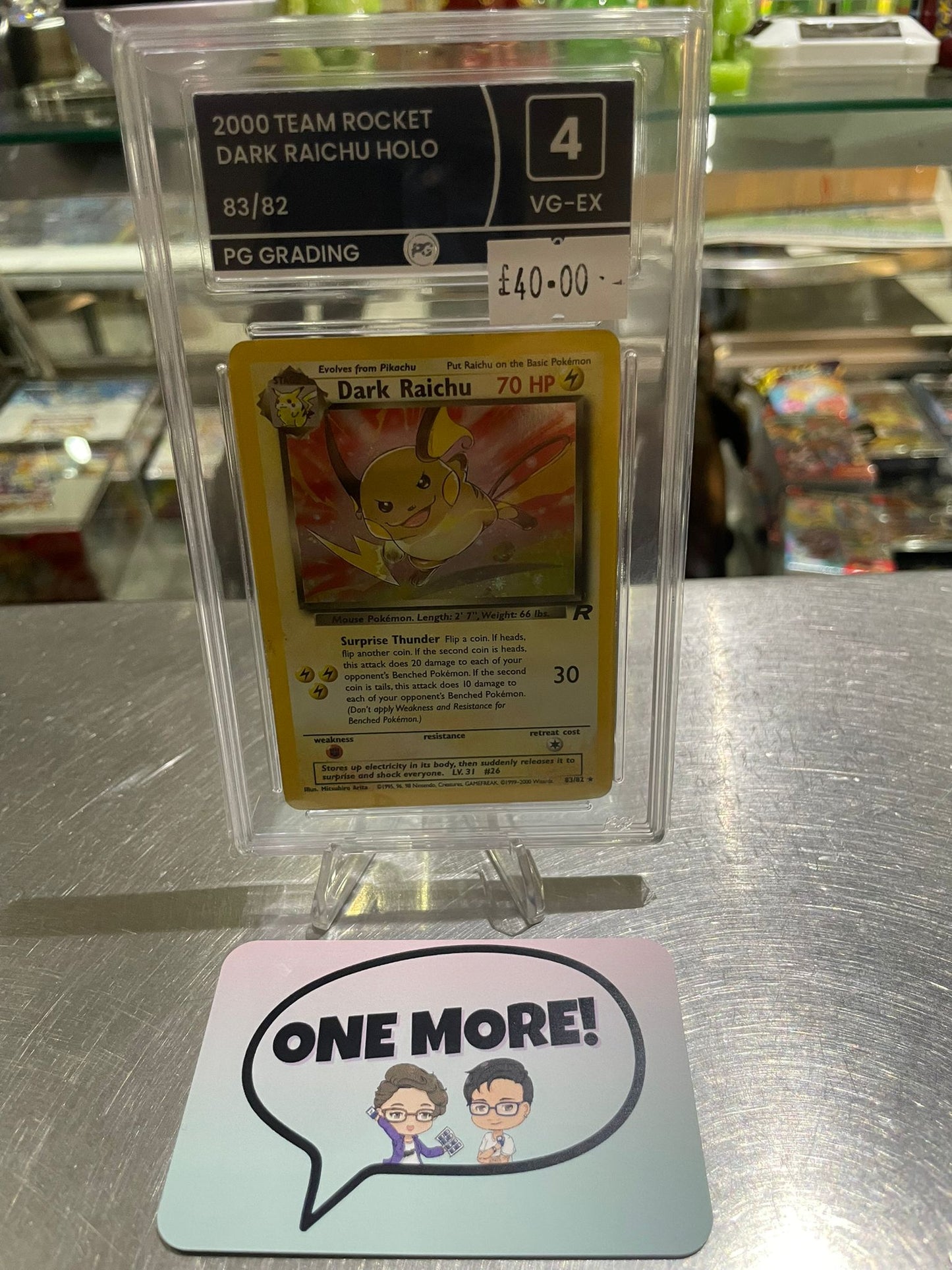 Pokemon TCG: Team Rocket Dark Raichu Holo PG Grade 4