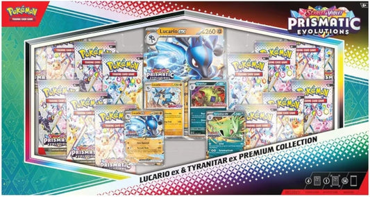 Pokemon TCG: Prismatic Evolutions Lucario ex & Tyranitar ex Premium Collection Box
